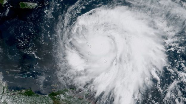 Imagem do furacão Maria visto do espaço