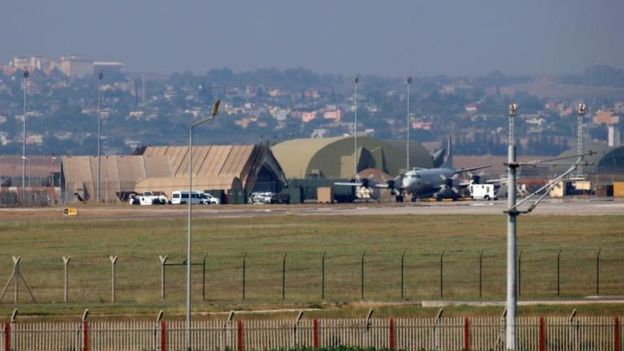 La Base Aérea de Incirlik fue bloqueada por autoridades turcas y se le cortó el suministro de electricidad.