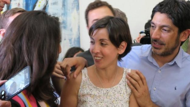 Adriana (C), a girl who was forced into adoption during the Argentinian dictatorship (1976-1983), Buenos Aires, Argentina, 05 December 2017.