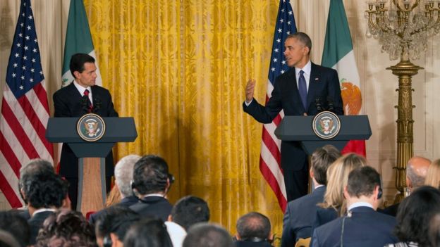 El presidente de México, Enrique Peña Nieto (izquierda), y el de EE.UU., Barack Obama (derecha).
