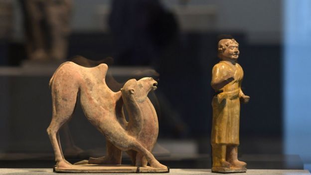 Statues are displayed in a gallery at the Louvre Abu Dhabi Museum during a media tour on November 6, 2017 prior to the official opening of the museum on Saadiyat island in the Emirati capital on November 8.