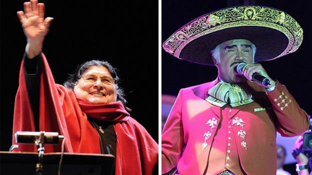 Mercedes Sosa y Vicente Fernández (crédito: Getty Images)