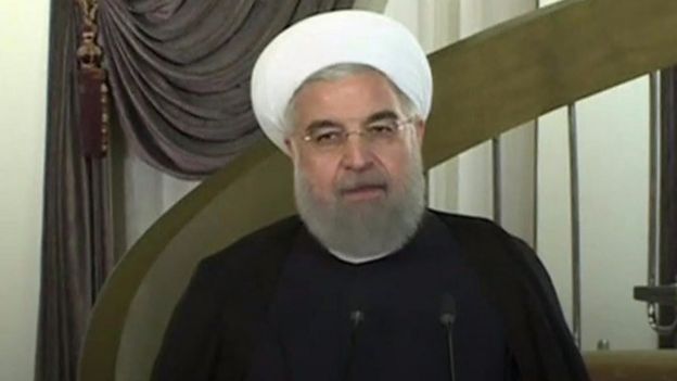 حسن روحاني: إيران لن تستسلمقالت القوى الدولية، بما فيها حلفاء الولايات المتحدة، إنها ستتمسك بالاتفاق النووي الإيراني الذي هدد الرئيس الأمريكي، دونالد ترامب، بتمزيقه.قالت القوى الدولية، بما فيها حلفاء الولايات المتحدة، إنها ستتمسك بالاتفاق النووي الإيراني الذي هدد الرئيس الأمريكي، دونالد ترامب، بتمزيقه.