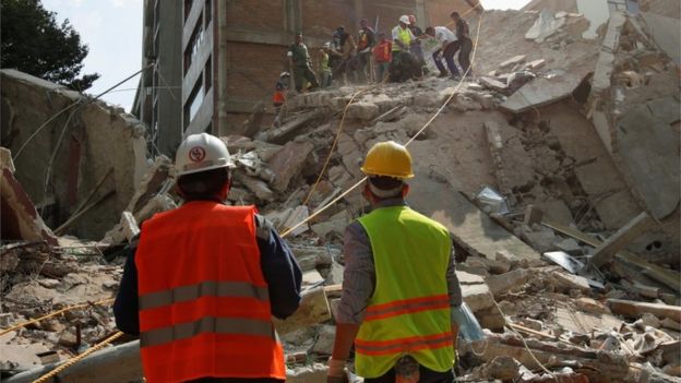 Derrumbes en Ciudad de México tras el terremoto.
