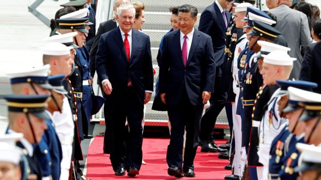 Rex Tillerson with Xi Jinping