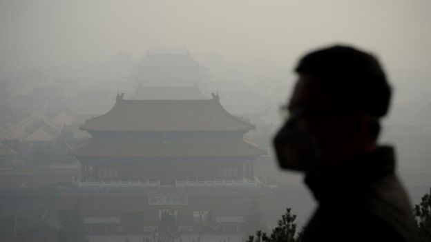 Смог в Пекине, Китай, 2016 год.