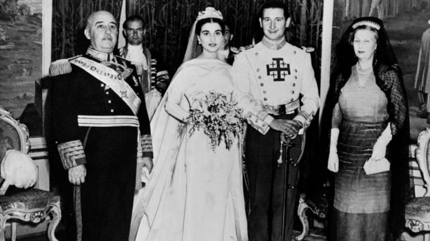 Boda de la hija de Francisco Franco, Carmen Franco, en 1950.