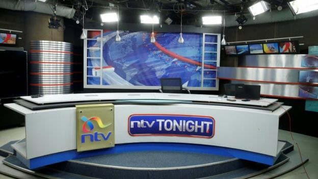 An empty studio belonging to the NTV channel pictured in Nairobi on 1 February 2018