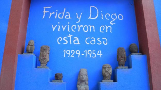 Mural na casa de Frida Kahlo e Diego Rivera na Cidade do México