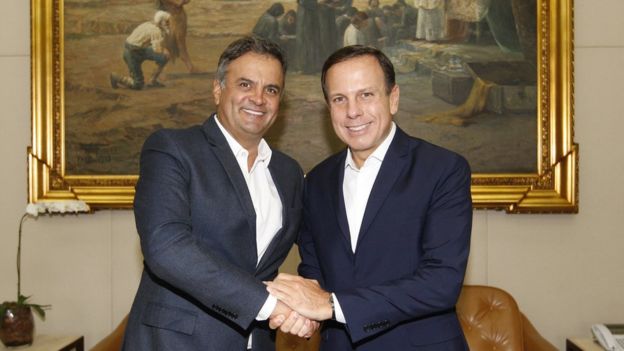 Aécio Neves e João Doria na Prefeitura de São Paulo