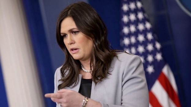 A porta-voz Sarah Sanders
