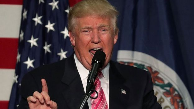 Donald Trump habla en Fredericksburg, Virginia.