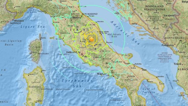 El sismo se pudo sentir en todo el centro de Italia.