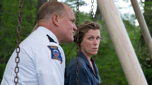 Frances McDormand with Woody Harrelson in Three Billboards Outside Ebbing, Missouri