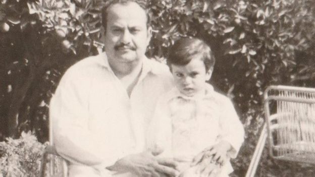 Basheer as a child with his father