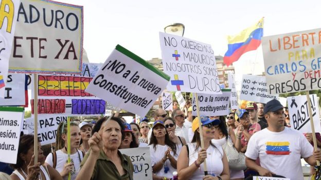 Protesta en Caracas contra la Constituyente