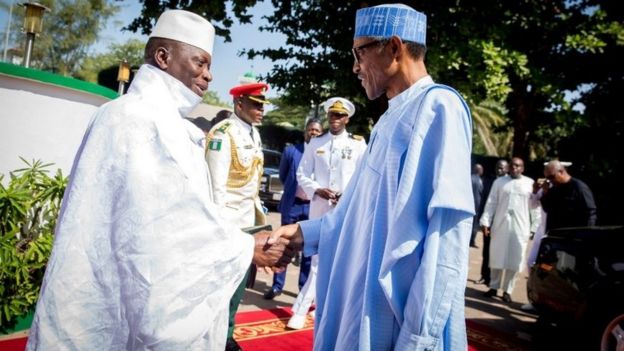 Gambian President Yahya Jammeh receives Nigeria