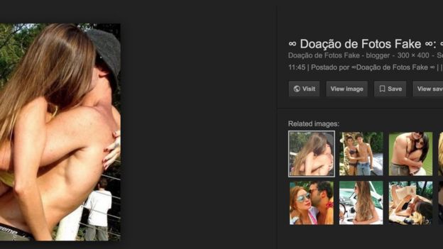 Captura de tela de página que divulga fotos para fakes
