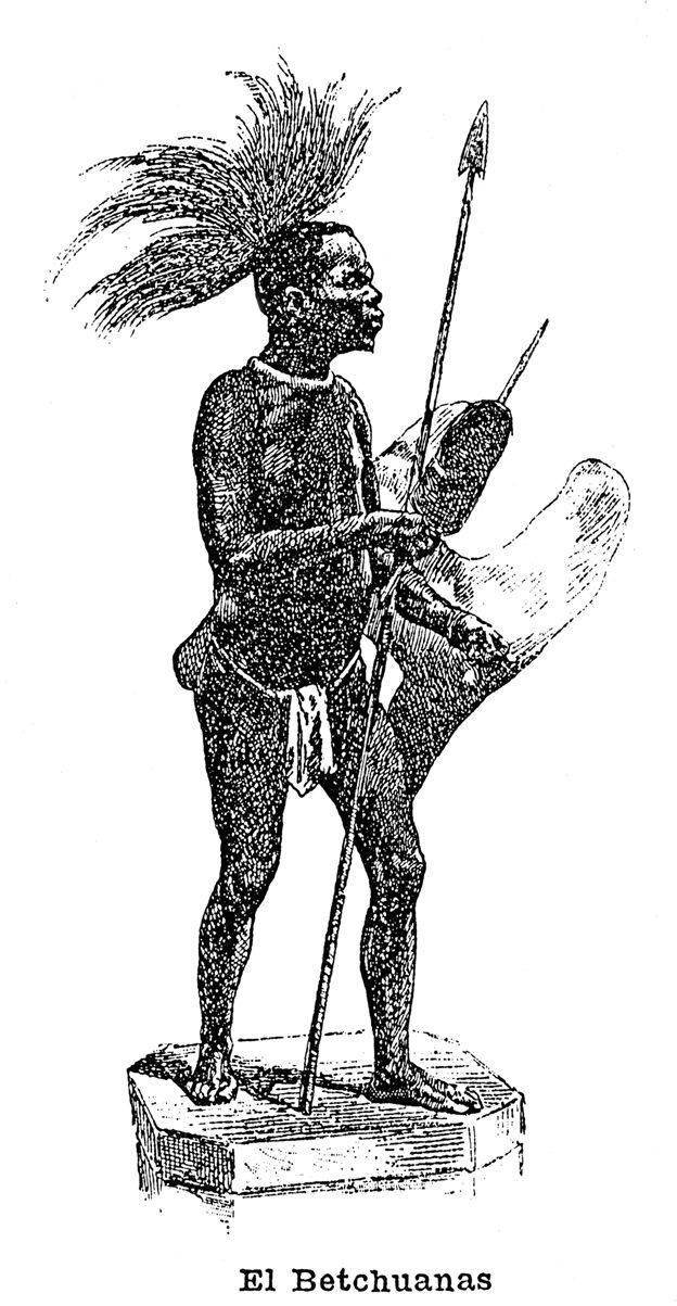 Imagen tomada de un catálogo que representa la imagen de un hombre negro originario de África.