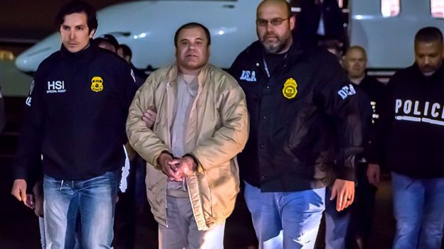 Guzmán es custodiado por agentes de EE.UU.