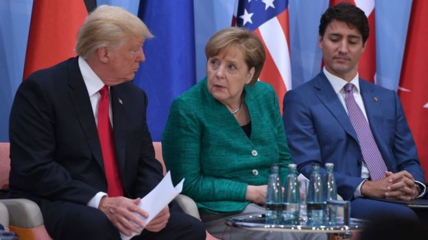 Trump y Merkel, en una cumbre del G20 en Hamburgo.