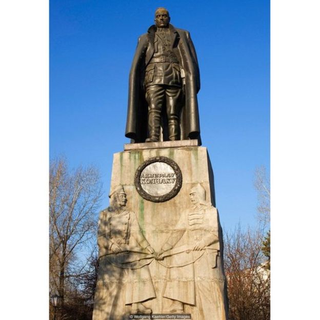 White Forces general Alexander Kolchak, long portrayed as an enemy of the state, is now honoured with a statue in Irkutsk