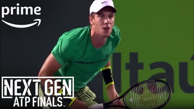 Amazon advertisement for its coverage of the ATP NextGen finals