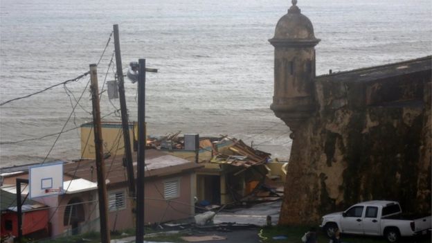 Daños del huracán María en San Juan de Puerto Rico.