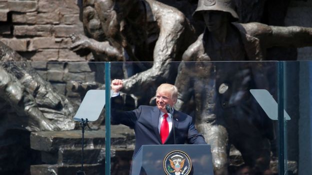 Tổng thống Donald Trump phát biểu hôm 6/7 tại Warsaw