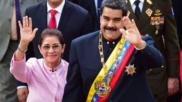 Venezuelan President Maduro and wife, Cilia Flores