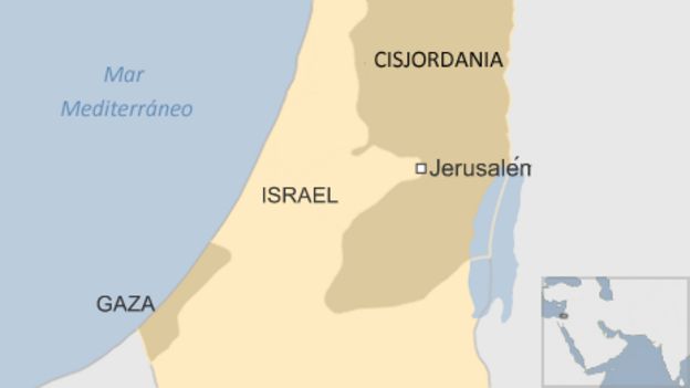 Mapa Israel y territorios palestinos