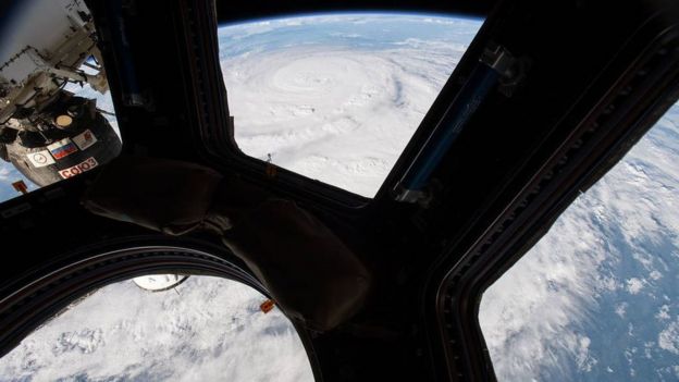 Harvey visto desde la Estación Espacial Internacional