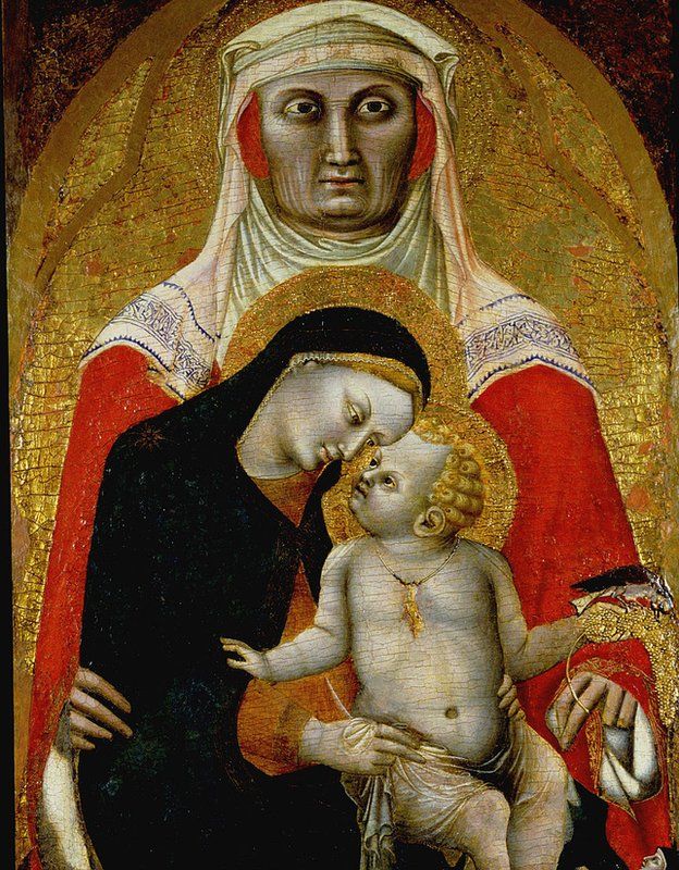 Madona con su hijo y Santa Clara, 1340-45. Alojado en Princeton University Art Museum
