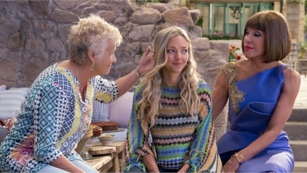 Julie Walters, Amanda Seyfried and Christine Baranski in Mamma Mia! Here We Go Again