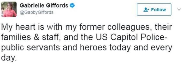 Tweet by Democrat Gabrielle Giffords