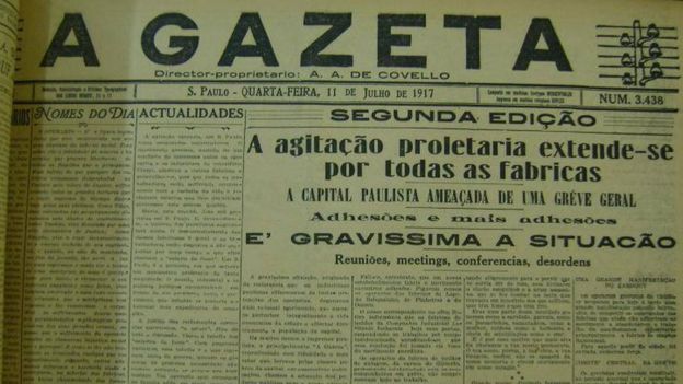 Jornal A Gazeta de 11 de julho de 1917