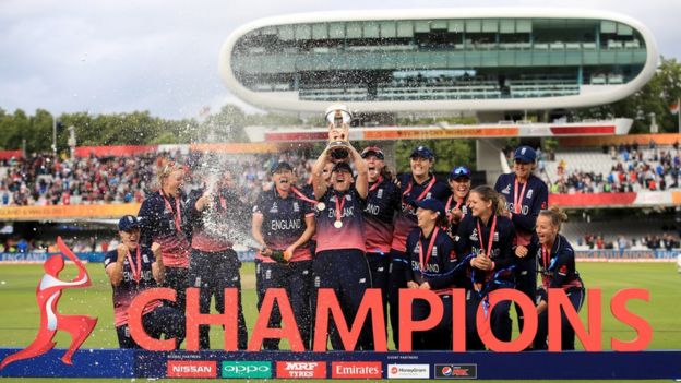 England Women cricket team celebrate World Cup win at Lord's
