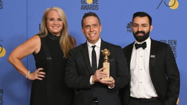 El director Lee Unkrich y los productores Darla K. Anderson y Adrian Molina