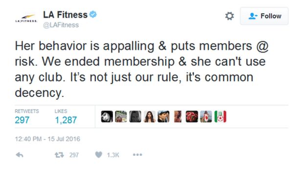 Mensaje de LA Fitness