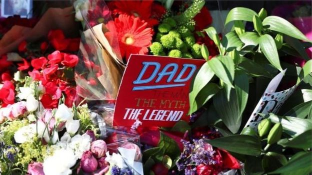 Floral tributes on Father's Day