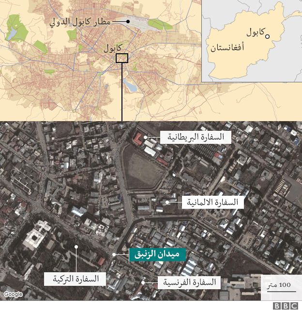 خريطة لموقع التفجير