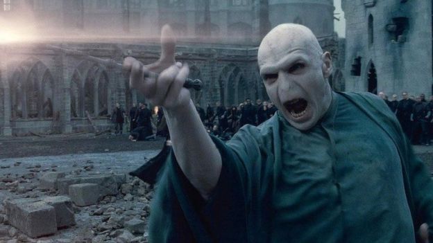 This is a photo of the main Villain in the Harry Potter films Voldemort.