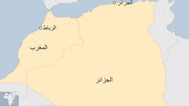 خريطة للمغرب والجزائر