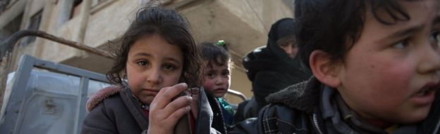 Children fleeing Eastern Ghouta