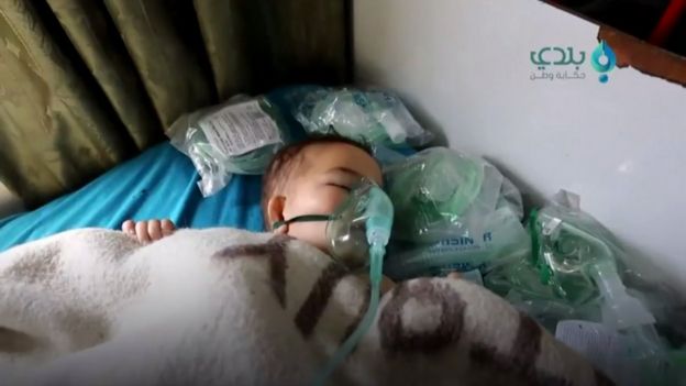 Bebê sírio após ataque
