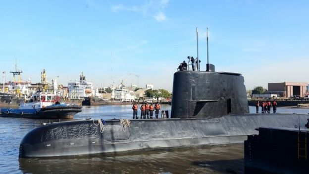 The San Juan submarine leaving the port of Buenos Aires (02 June 2014)
