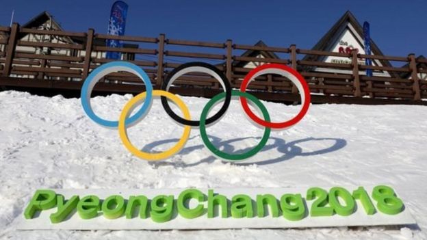 Un letrero de PyeongChang 2018