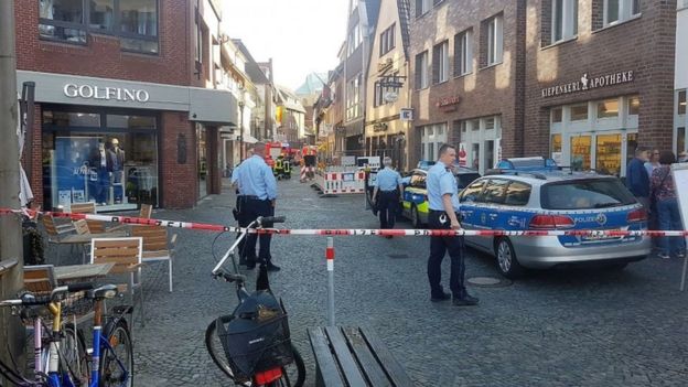 van ploughs into crowd in Muenster