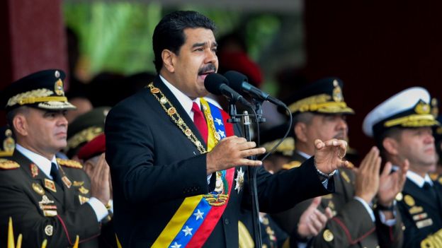 Nicolás Maduro y la cúpula militar.