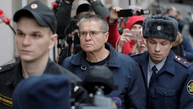 Ulyukayev arriving in court, 15 Dec 17
